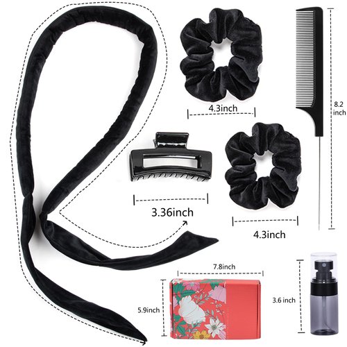 Heat Less Curling Rod Headband Hair Curlers to Sleep in Heat Less Curls Overnight Curls Heatless Curling Set No Heat Hair Curlers for Blowout Long Hair