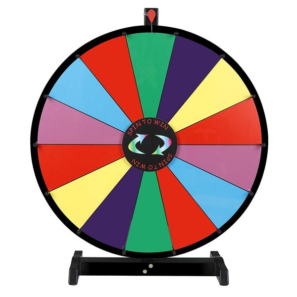 HomGarden 24 Inch Tabletop Color Spinning Prize Wheel 14 Slots Editable Classic Spin Win Prize Wheel Fortune Spin Game Casino Equipment
