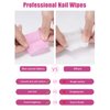 TEOYALL Lint Free Nail Wipes, 400 PCS Non-Woven Fabric Nail Cleaning Pads Pink Lash Extensions Glue Cleaning Wipes Nail Salon Supplies (400 PCS)