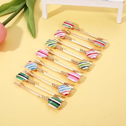 12PCS Pickleball Hair Clips for Women Colorful Pickleball Paddle Hairpins Sport Game Day Hair Bobby Pins Pickleball Hair Accessories Outfits Gifts Party Favors (Pattern B)