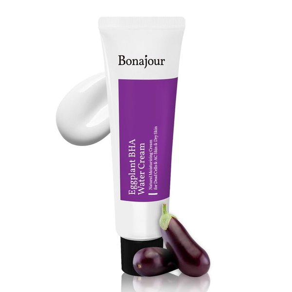 [BONAJOUR] Vegan beauty Eggplant Daily BHA Moisturising Cream - Salicylic Acid Gentle Exfoliating Anti-Acne treatment Natural Moisturizer 1.7 fl. oz