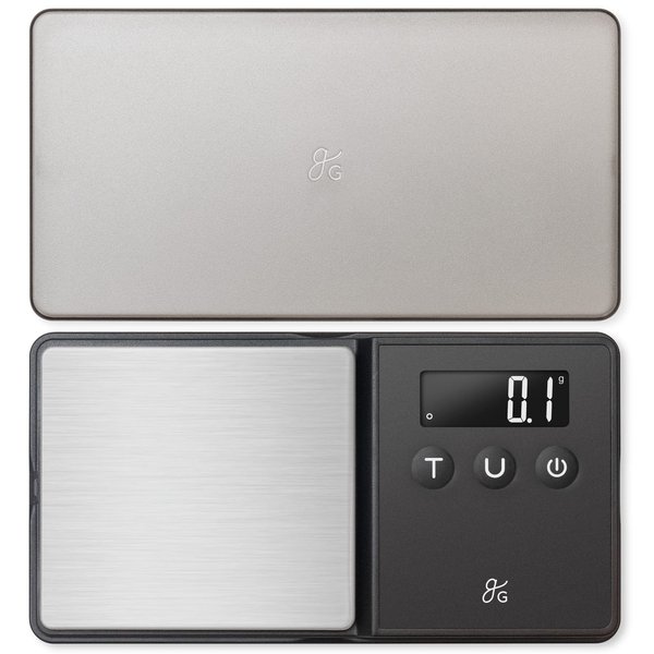 Greater Goods Digital Espresso & Coffee Scale - 750 x 0.1 Gram Precision Pocket Scale to Measure Medicine, Letter and Small Precise Things
