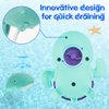 Bath Toys for Kids Ages 1-3, Silicone Bath Toys with Organizer 8pcs Bathtub Toys for Toddlers 2-4 Boys Girls Swimming Turtle Wind Up Toys Water Pool 0-6-12-18 Christmas Shower Gifts