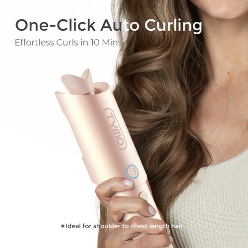 Cordless Automatic Curling Iron - TYMO Rotating Hair Curler 1 Inch Rechargeable with 60Min Runtime, 1.5H Fast Charge, 65W Corded Instant Use, Ceramic Curling Wand with 200M Ions for Curls Beach Waves