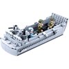 hhohio World War 2 Landing Craft Building Toys WW2 Military Vehicle Brick Set, WWII Army Warship Boat Model Block with 4 Soldiers Figures (325 Pieces)