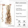 Gangel Ponytail Extension Curly Wavy Pony Tails Wrap Around Hairpiece Synbthetic Clip in Hair Extensions Magic Paste Hair Wraps Hair Ponytail for Women and girls(Pack of 1) Blonde Platinum Mix(27613)