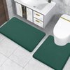 Smiry Memory Foam Toilet Rugs U-Shaped 20x20, Extra Soft Absorbent Non-Slip Contour Bathroom Rugs, Machine Washable Bath Mats for Toilet, Green