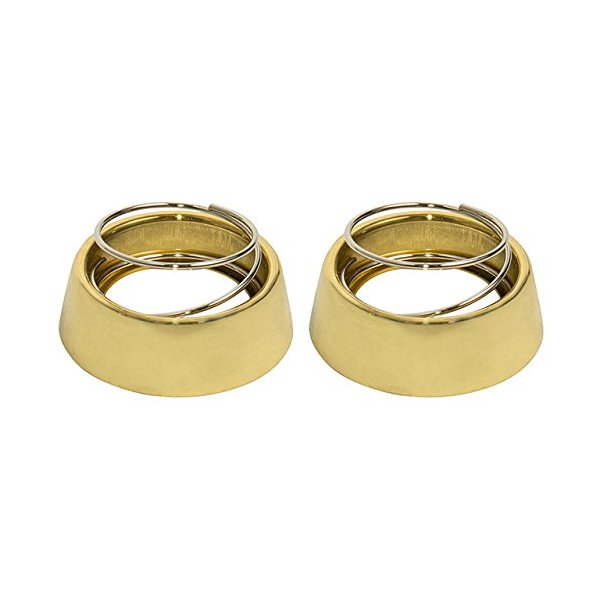 Tuff Stuff 5122COLLAR Polished Brass Pair of Cylinder Collars With Spring For Marks Mortise 22AC Cylinders Iron Gate Door Lock