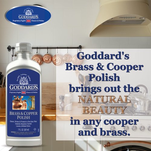 Goddard’s Copper & Brass Polish, Copper Cleaner & Brass Cleaner for Long-Lasting Shine, Metal Polish for Pewter, Chrome & More, Metal Polishing Compound (7oz)