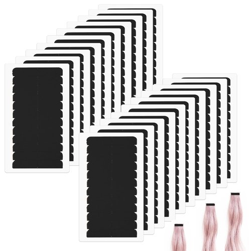 240Pcs Double Sided Hair Tape Human, Hair Extension Tape, Human Hair Tape Tabs Tape in Extension Replacement Tape Wig Tape, Adhesive Replacement Tape for Hair Extensions Wig Tape Beauty Tools(Black)
