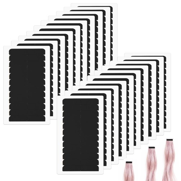 240Pcs Double Sided Hair Tape Human, Hair Extension Tape, Human Hair Tape Tabs Tape in Extension Replacement Tape Wig Tape, Adhesive Replacement Tape for Hair Extensions Wig Tape Beauty Tools(Black)