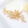 Gorais Leaf Bride Wedding Hair Comb Gold Bridal Hair Pieces Pearl Headpiece Hair Accessories for Women and Girls