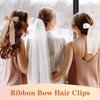 6 PCS Hair Bows for Women, Hair Ribbon Bow Hair Clips, Silky Satin Hair Bows, Slide Metal Clips Hair Bow with Long Tail, Hair Bow Barrettes Clips for Girls, Valentines Birthday Gift