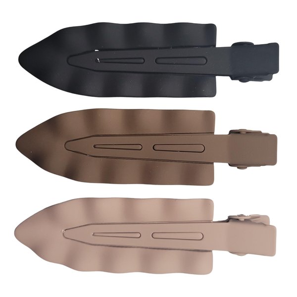 Creaseless Metal Hair Styling Clips - 3pk | The Matte Pack | Creaseless Hair Pins - No Crease Hair Clips for Makeup | No Bend Hair Clips for Styling | Stylish Makeup Hair Clips & Hair Styling Clips |