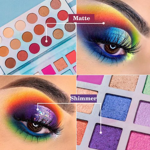 MYUANGO Pastel Paradise Eyeshadow Palette, Highly Pigmented 82 Shades Matte Shimmer Glitter Vegan Makeup Palette for Beginners - Waterproof, Blendable, Long-Lasting - Cruelty-Free