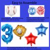 HADCKJA Baseball Balloons Baseball Birthday Party Supplies with 3rd Balloon Baseball Glove Balloon Red Blue Star Red Blue Confetti Balloon for Boy Shower Decorations Birthday Party Decorations 9Pcs