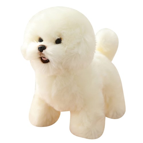 Tiny Heart Simulation Bichon Frise Plush Toys, Realistic Bichon Frise Stuffed Animal Plush Toys Soft and Cute Dog Plush Toys 10inch, Birthday Gifts for Kids, Home Decor