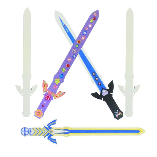 Generic Wooden sword Ninja Pirate Style Toy Sword, Unfinished Wooden Crafts, DIY Crafts Painting Set, kids Ninja, Warrior, Viking kids Role Playing, Games, Parties (5pack) (Wooden sword), m-021
