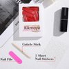 Kikmoya Extra Long Square Press on Nails Red Glossy Fake Nails Full Cover False Nail Tips Artificial Nails Acrylic Nails Press-On Manicure Solid Color Stick on Nails for Women and Girls (Red)