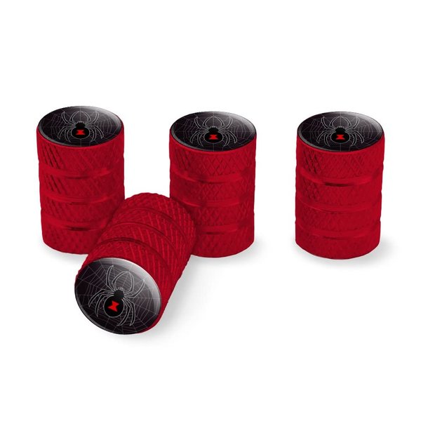 Black Spider on Web Tire Rim Wheel Aluminum Valve Stem Caps