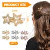 6PCS Star Hair Clips Pins, Elegant Rhinestone Star Barrettes, Non-Slip Hollow Star Hair Clips Y2k Hair Accessories for Girls Women Girls Hair Styling(Gold, Silver, Rosegold)