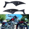 Black 8mm/10mm Motorcycle Spear Blade Rear View Side Mirrors for Cruiser Chopper Sportster Dyna Softail Street Bike Scooter Dirt Bike