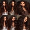 Dark Brown Kinky Curly Bundles Chocolate Curly Human Hair Bundles Color 4 Human Hair 16 18 20 inch 8a Grade Double Weft Brazilian Remy Hair Extensions Wet and Wavy Bundles Silky Soft