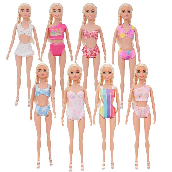 8 Sets Fashion 11.5 Inch Doll Bikini Swimsuits Swimwear Set Clothes Outfit for 11.5 inch Girl Dolls Beach Accessories (Bikini)
