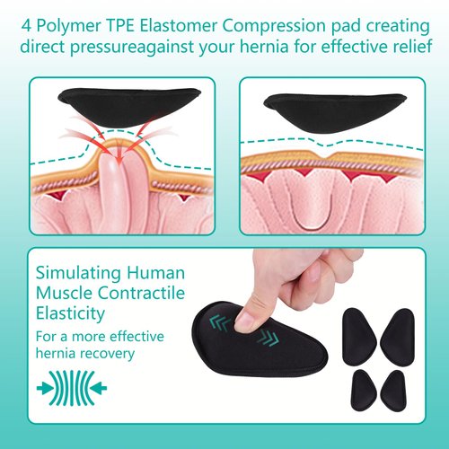 GRLEAYIE Hernia Belts for Men Inguinal, Groin Brace Hernia Support for Bilateral Hernia, Groin Hernia Truss for Groin Pain Relief, Medical Hernia Guard with 4 Compression Pads, Adjustable Waist Guard - S