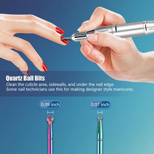 14pcs Nail Drill Bits Set, 3/32'' Professional Diamond Carbide Cuticle Remover Drill Bits for Nails, Rotary Burrs Electric Manicure Nail File Bit for Acrylic Gel Nails Cuticle Manicure