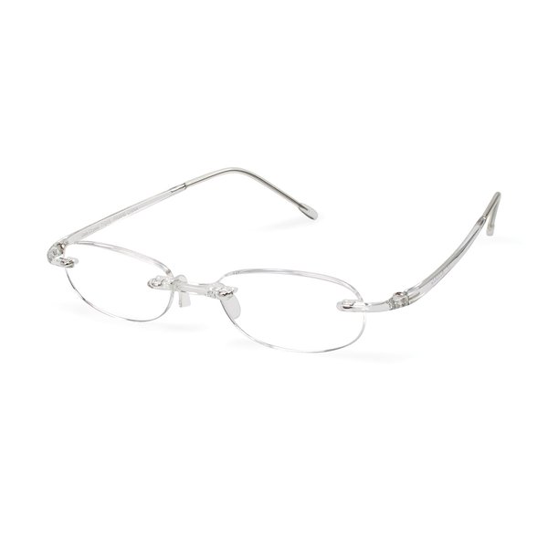 Scojo New York Gels Original Reading Glasses, Ultra-Lightweight Rimless Readers for Women and Men