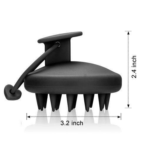 BABYSHEEP Silicone Scalp Massager Shampoo Brush for Removing Dandruff - Scalp Scrubber for Wet or Dry Hair - Supports Circulation & Hair Growth - for All Hair Types - Black