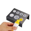 Tattoo Ink Cup Holder,5pcs Stainless Steel Tattoo Pigment Ink Cup Caps Holder Stand for 7 Caps Machine Supply（black)