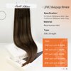 Full Shine Clip in Hair Extensions Human Hair Balayage Color 2 Darkest Brown Fading To 8 Ash Brown Highlight With 2 Brown Hair Extension Clip Ins 7 Pcs Clip in Real Hair 12 Inch for Short