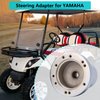 10L0L Golf Cart Steering Wheel Adapter Chrome Hub for Yamaha Golf Carts- Silver/Black