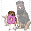 DURA FORCE - Durable Woven Fiber - Medium Ring Pink -Squeakers - Multiple Layers. Made Durable, Strong & Tough. Interactive Play Dog Toy (Tug, Toss & Fetch). Machine Washable & Floats (Medium 2 Pack)