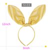 Doneace Easter Bunny Ears Headband Glittery Rabbit Ears Hairband for Girls Kids Yellow Bunny Costume Cosplay Accessories for Women Easter Party Supplies Birthday Decoration 1PCS