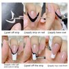 MOLILON 1185pcs French Tip Nail Guides Nail Stickers French Nail Tips Guides Self-Adhesive Moon V-Shaped French Manicure Strip for Edge Auxiliary Stickers DIY Stencil Tools 30 Sheets