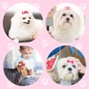 MTLEE 12 Pieces Small Dog Hair Bow Rubber Bands Cute Puppies Hair Bows Pink Doggies Cat Topknot Pet Headdress with Rhinestones Dog Grooming Bowknot Pet Hair Accessories for Puppy Kitten