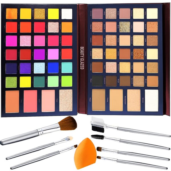 68 Colors Eye Makeup Palette for Mature Women - Pigmented Matte, Shimmers, and Glitters - Waterproof and Long Lasting Eye Shadow Palette