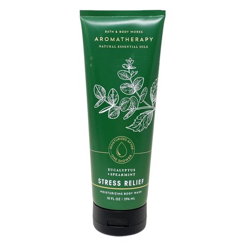 Generic Bath and Body Work Aromatherapy Stress Relief EUCALYPTUS + SPEARMINT Body Wash and Body Lotion Set - Full Size, Green