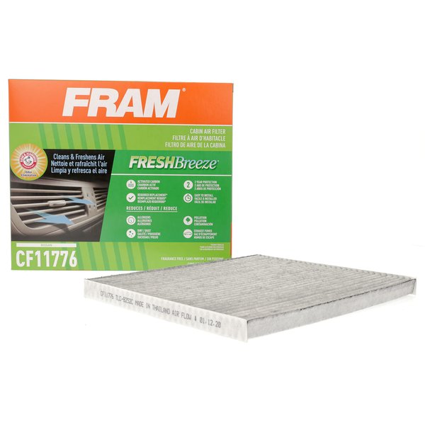 FRAM Fresh Breeze Cabin Air Filter Replacement for Car Passenger Compartment w/ Arm and Hammer Baking Soda, Easy Install, CF11776 for Select Infiniti and Nissan Vehicles