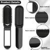TOSAMZOO 3PCS Folding Travel Hair Brush with Mirror, Mini Comb/Wet Brushes, Compact Purse Pocket Hair Massage Combor for Women and Girls (Black)