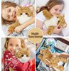 Cuckool Orange Tabby Cat Stuffed Animals, Microwavable Stuffed Animals Heating Pad for Cramps, Pain Stress Relief, Heatable Coolable Lavender Scented Plush Toys for Anxiety, Women Kids Bedtime