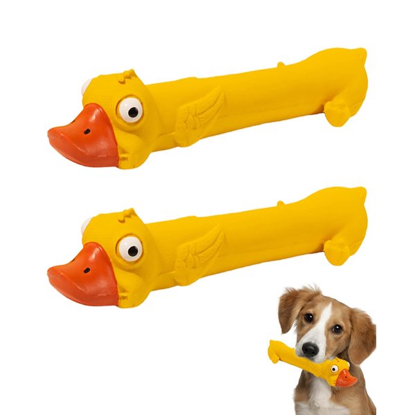 DAJOOEE 2 Pack Screaming Rubber Chicken Dog Squeaky Toy, Latex Chew Molar Dog Toy