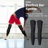 Skylety Compression Leg Sleeve Full Length Leg Sleeves Sports Cycling Leg Sleeves for Men Women, Running, Basketball (4 Pieces,Black,L)