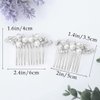 Asooll Gold Wedding Pearl Hair Comb Bride Crystal Headpiece Bridal Rhinestone Hair Clip Hair Accessories for Women and Girls (Set of 2) (B-Silver)