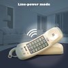 AT&T TRIMLINE 210 Corded Home Phone, No AC Power Required, Improved Easy-Wall-Mount, Lighted Big Button Keypad, 13 SpeedDial Keys, Last Number Redial, Mute, Flash, Volume Control, Beige