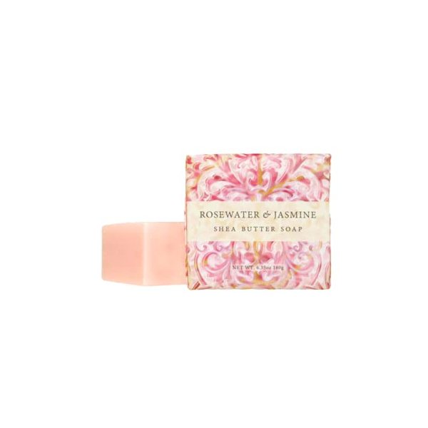 Greenwich Bay Vegan Natural Botantical Shea Butter Bar Soap, French Milled Triple Milled, Essential Oils, 6.35 ounces (Rosewater & Jasmine Shea)