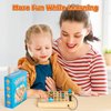 TINTECUSA Busy Board Montessori Toys for Toddler, Wooden Sensory Board Switch Toy with Shape Sorter LED Light Up Toys Educational Plane Travel Activity for 1-6 Year Old Girls & Boys